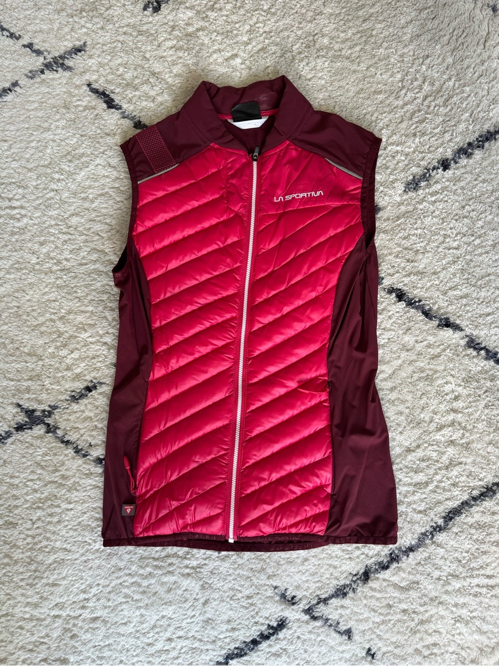 La Sportiva Women's Pink and Burgundy Quilted Hybrid Vest